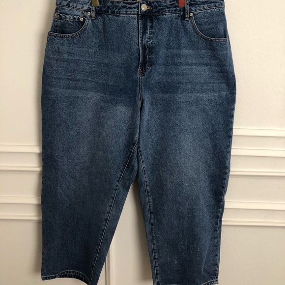 Eloquii Women's Straight Leg Jeans - Dark Blue - Picture 1 of 2